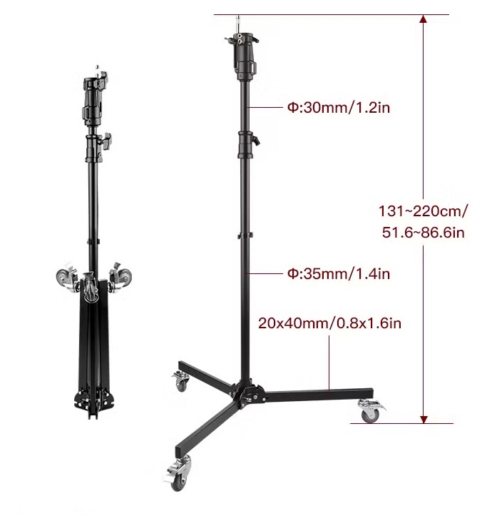 סטנד תאורה E-IMAGE RS-860 עם גלגלים