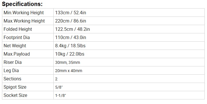 סטנד תאורה E-IMAGE RS-860 עם גלגלים